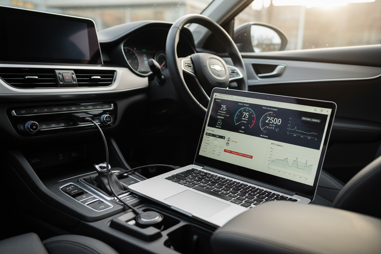 computer connected to a car